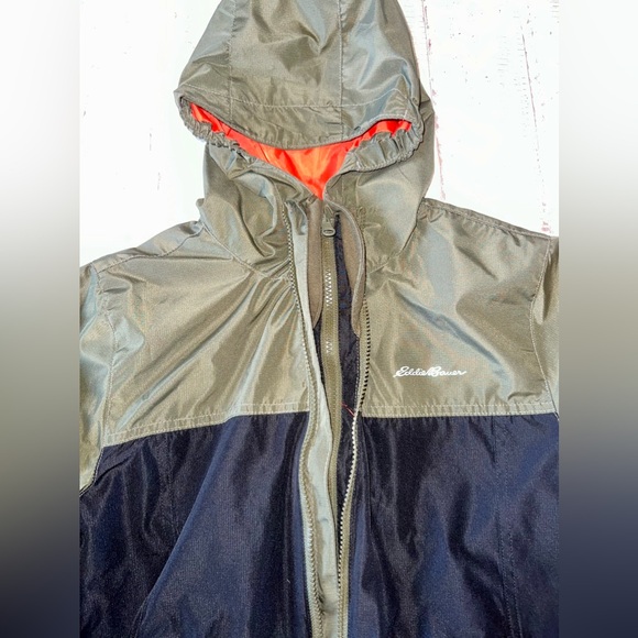 Kids Eddie Bauer Green Wind Breaker Jacket - Picture 2 of 5